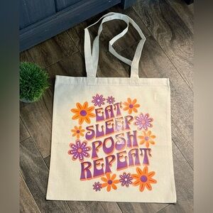 Eat sleep posh canvas tote 15x16